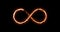 Fire on infinity symbol icon animation 4k footage clip