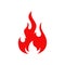 Fire isolated vector icon, campfire, burning blaze