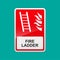 Fire ladder sign isolated on background