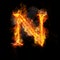 Fire letter N of burning flame light