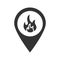 Fire location glyph icon