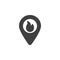 Fire location pin vector icon