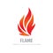 Fire logo graphic design. Flame concept icon. Ignite red sign. Dangerous vector symbol.