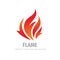 Fire logo graphic design. Flame concept icon. Ignite red sign. Dangerous vector symbol.