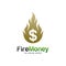 Fire Money Logo Design Concept Vector. Money Fire Logo Template. Fast Money Icon Symbol. Illustration