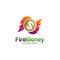 Fire Money Logo Design Concept Vector. Money Fire Logo Template. Fast Money Icon Symbol. Illustration