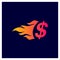 Fire Money Logo Design Concept Vector. Money Fire Logo Template. Fast Money Icon Symbol. Illustration