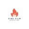 Fire movie negative space logo design