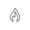 Fire nature element line icon