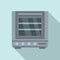 Fire oven icon flat vector. Convection grill stove
