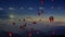 Fire paper lanterns in the night sky with nice background