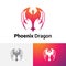 Fire Phoenix Bird Dragon Wings Logo Symbol