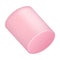 Fire pink marshmallow icon, realistic style