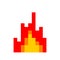 Fire pixel art. 8 Bit Flame. vector illustration