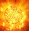 Fire planet on heat space backgrounds