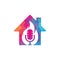 Fire Podcast home shape concept logo design