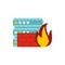 Fire protection in file store icon, flat style