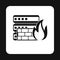 Fire protection in file store icon, simple style