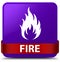 Fire purple square button red ribbon in middle