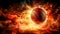 fire red basketball ball, fire flames, energy and power, made with Generative AI