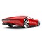 Fire red modern super sports car - tail view