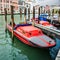 Fire rescue boats near the pier in Venice, Italy