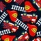 Fire Rescue with red helmet and truck seamless pattern
