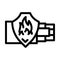 fire resistant cables line icon vector illustration