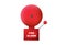 Fire retro red alarm. Sound bell with round disc and percussion mechanism