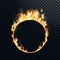 Fire ring realistic burning fiery circus circle