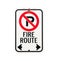 Fire route sign