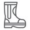 Fire rubber boots line icon, fireman and clothes, firefighter boots sign, vector graphics, a linear pattern on a white