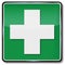 Fire safety cross, cry for help, first aid kit