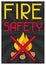 Fire safety. Firefighting poster do not light bonfire