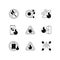 Fire safety guidelines black linear icons set