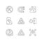 Fire safety guidelines linear icons set