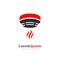 Fire safety logo with smoke detector