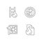 Fire safety regulations linear icons set