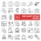 Fire safety thin line icon set, emergency symbols collection, vector sketches, logo illustrations, urgency signs linear