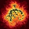 Fire salamander In Flame Illustration