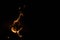 Fire shape in pitch black background