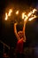 Fire show in the Kaluga region of Russia during the city holiday dedicated to the youth Day.