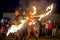 Fire show in the Kaluga region of Russia during the city holiday dedicated to the youth Day.