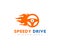 Fire Speedy drive logo design vector templates