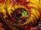 Fire spiral colorful background. Volcano vent, hellfire  pattern