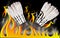 Fire sports speed of badminton