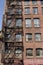 Fire staircase on a historic red brick building