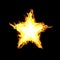 Fire star on black background. Digital illustration