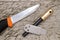 Fire starter and camping knife