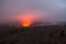 Fire and steam erupting from Kilauea Crater, Big Island of Hawaii